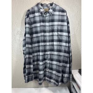 The Foundry Mens Comfort Stretch Button-Front Long Sleeve Plaid Shirt Size 2XL